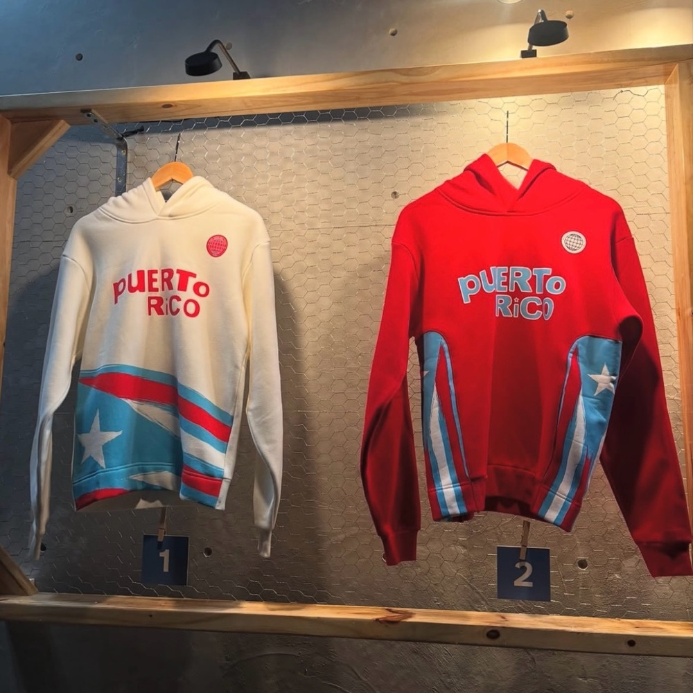 Puerto Rico Graphic Hoodie - Red and White